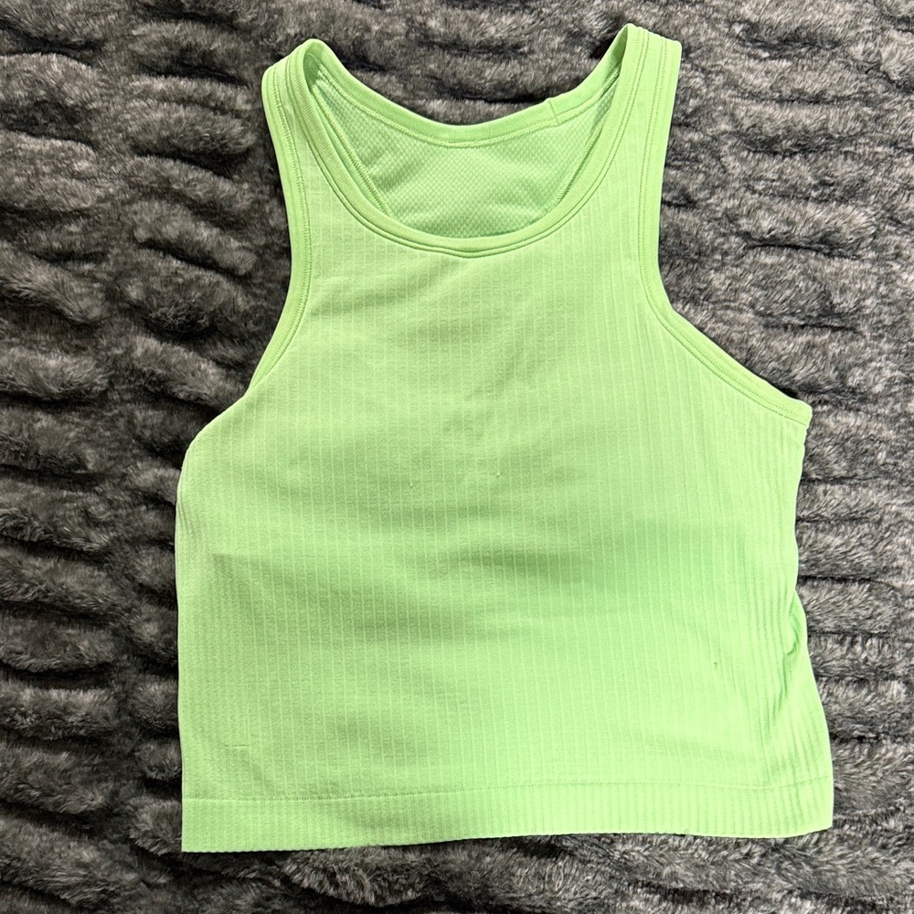Lululemon Lime Green Ribbed Tank Top
